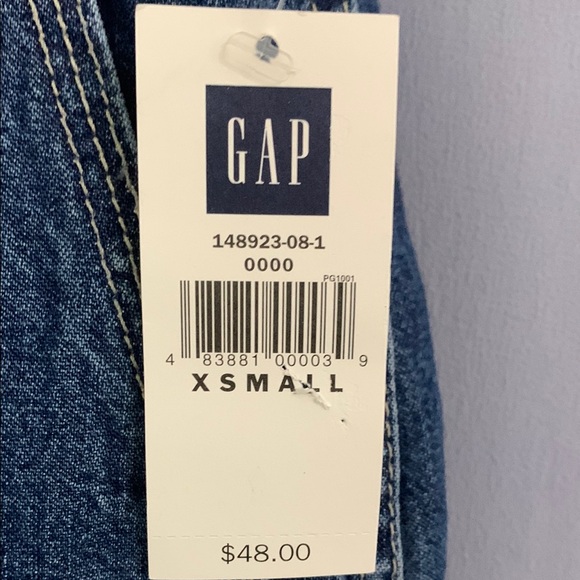 GAP - NWT - X-Small - Blue Denim OVERALLS - INDUSTRIAL DENIM - Vintage - Picture 2 of 12